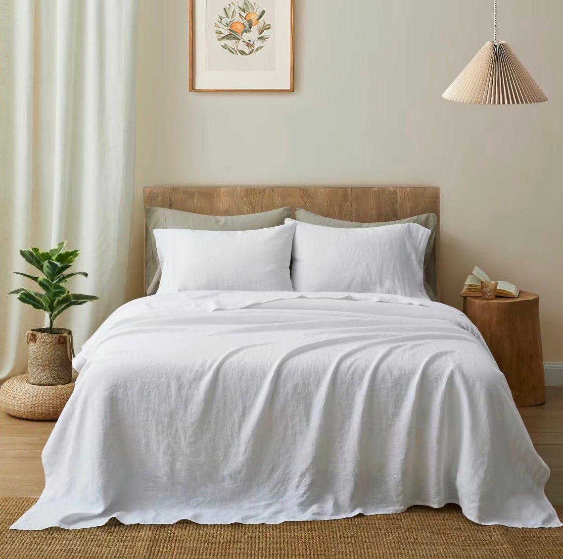 100% Linen Sheet Set French Flax Farmhouse Style