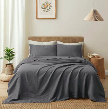 100% Linen Sheet Set French Flax Farmhouse Style