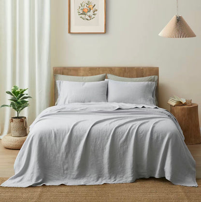 100% Linen Sheet Set French Flax Farmhouse Style