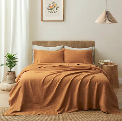 100% Linen Sheet Set French Flax Farmhouse Style