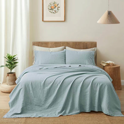 100% Linen Sheet Set French Flax Farmhouse Style