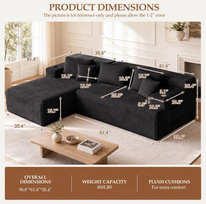 The Boneless Cloud Couch - 96.8" No Assembly Required